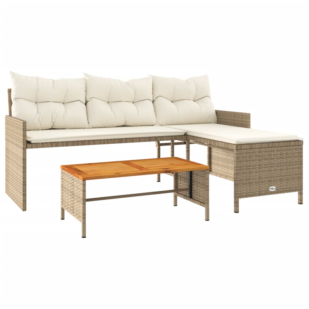Divano Da Giardino Con Tavolo E Cuscini A L In Polyrattan