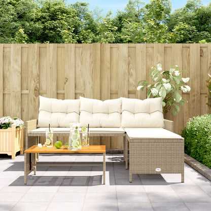Divano Da Giardino Con Tavolo E Cuscini A L In Polyrattan