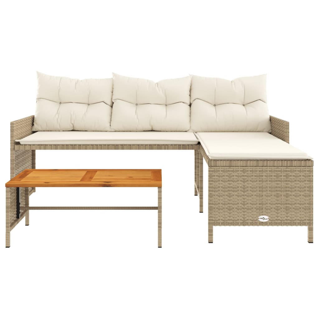 Divano Da Giardino Con Tavolo E Cuscini A L In Polyrattan