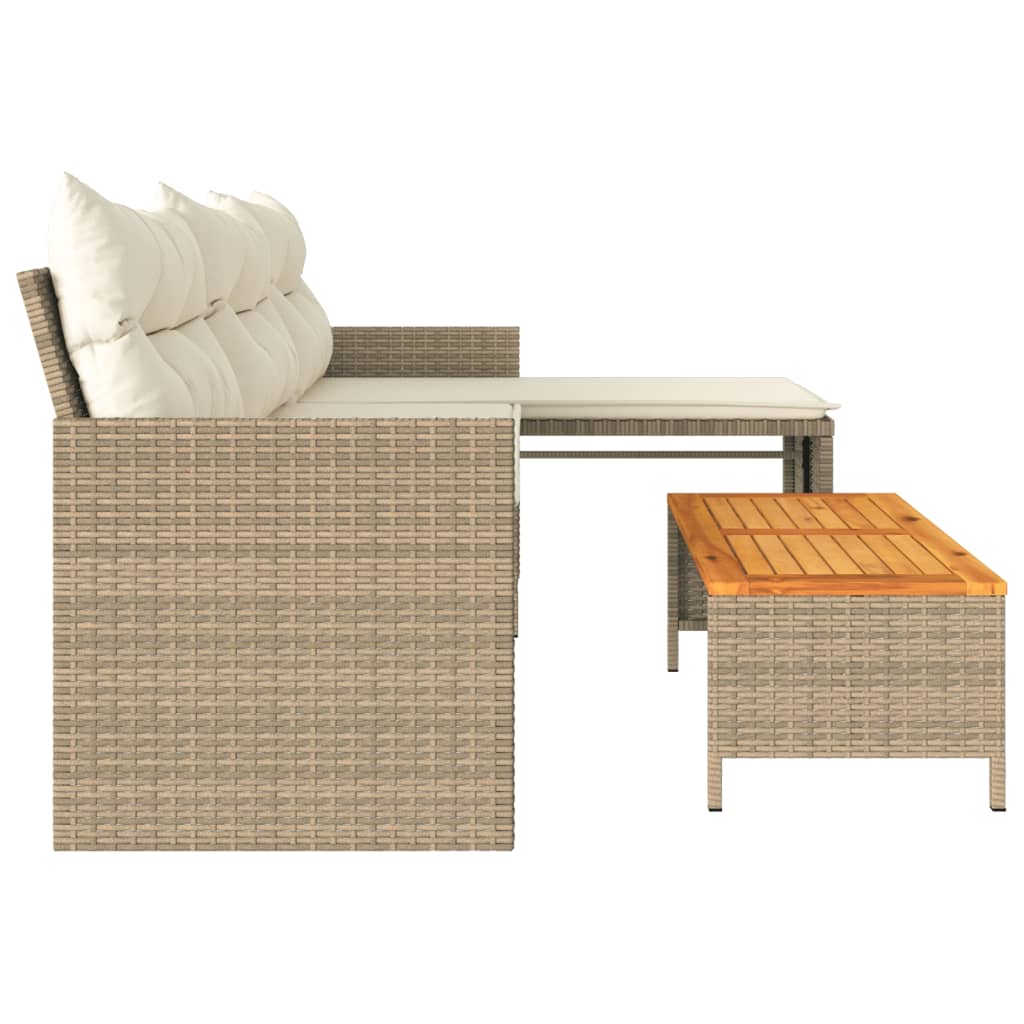 Divano Da Giardino Con Tavolo E Cuscini A L In Polyrattan