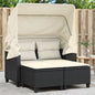 Divano Da Giardino 2Posti Con Sgabelli Polyrattan