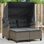 Divano Da Giardino 2Posti Con Sgabelli Polyrattan
