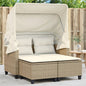 Divano Da Giardino 2Posti Con Sgabelli Polyrattan