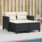 Divano Da Giardino 2Posti Con Sgabelli Polyrattan