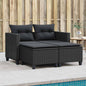 Divano Da Giardino 2Posti Con Sgabelli Polyrattan