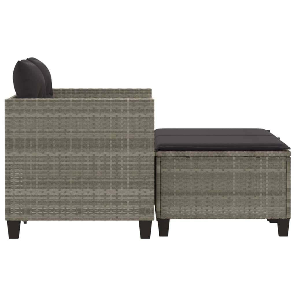 Divano Da Giardino 2Posti Con Sgabelli Polyrattan