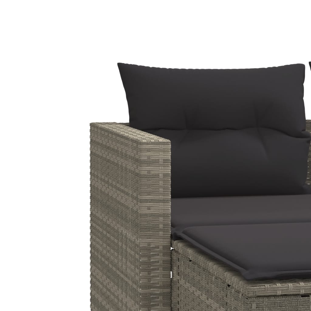 Divano Da Giardino 2Posti Con Sgabelli Polyrattan