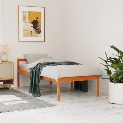 Letto Per Anziani Marrone Cera Legno Massello Di Pino