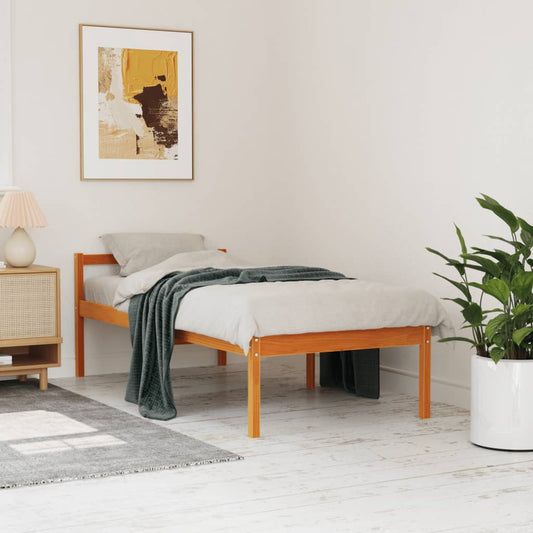 Letto Per Anziani Marrone Cera Legno Massello Di Pino
