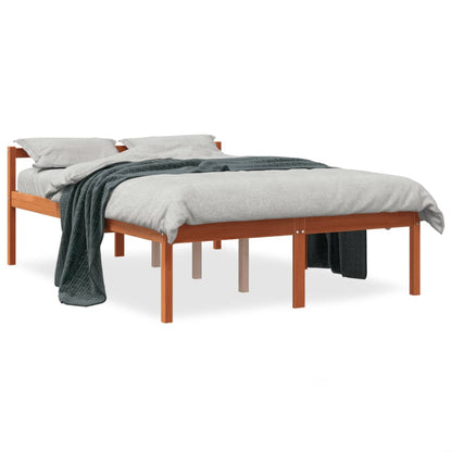 Letto Per Anziani Marrone Cera Legno Massello Pino