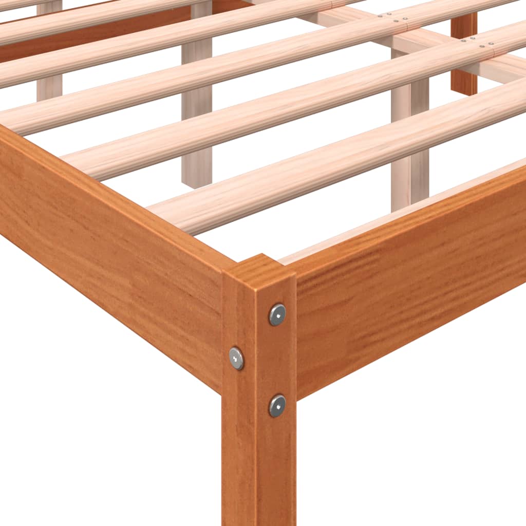 Letto Per Anziani Marrone Cera Legno Massello Pino