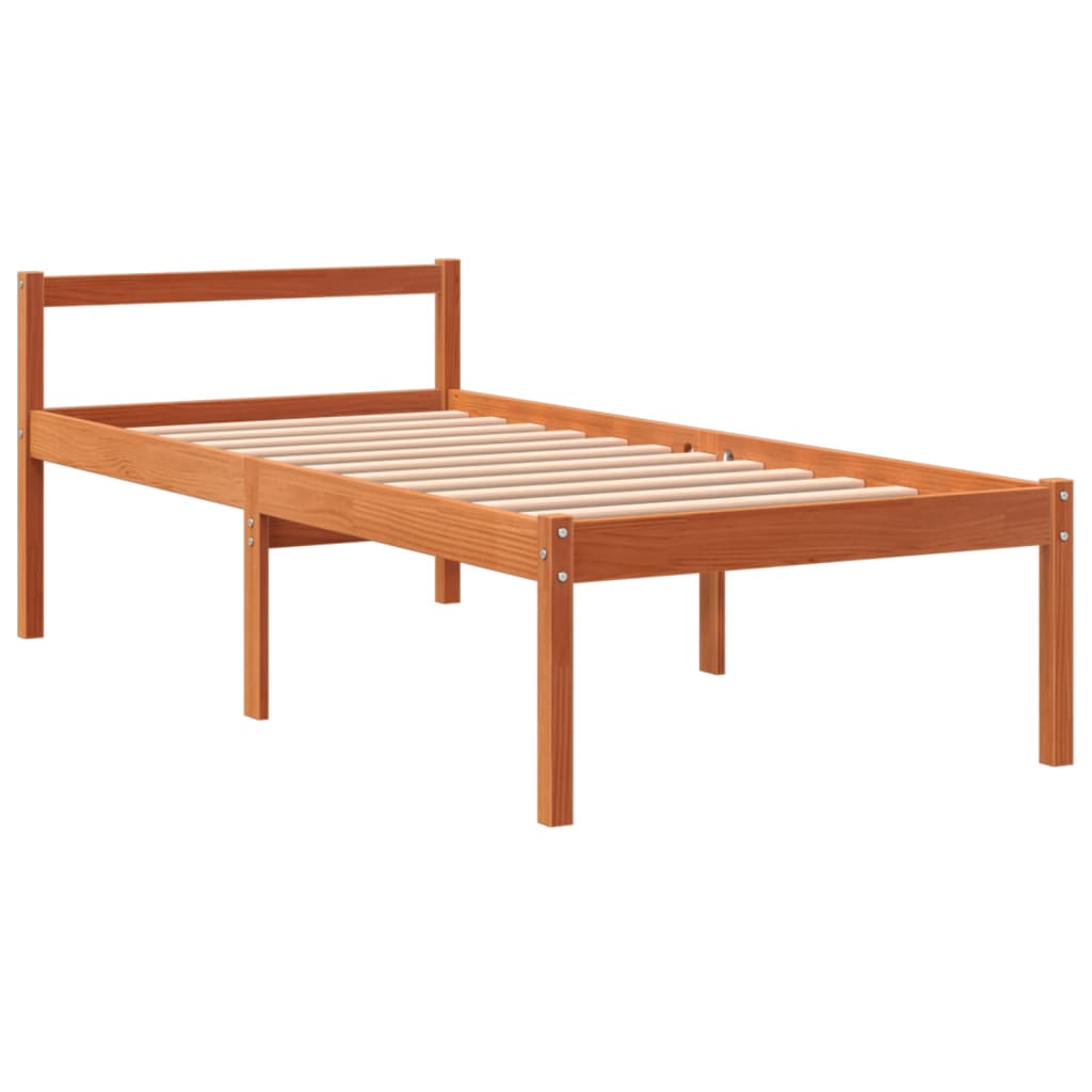 Letto Per Anziani Marrone Cera Legno Massello Di Pino
