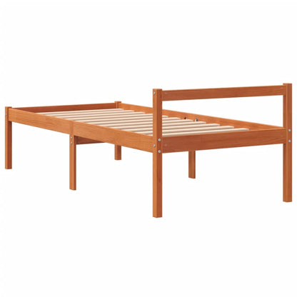 Letto Per Anziani Marrone Cera Legno Massello Di Pino