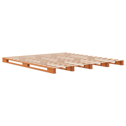 Letto Pallet Marrone Cera 180X200 Cm In Legno Massello Di Pino