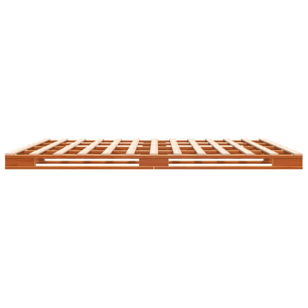 Letto Pallet Marrone Cera 180X200 Cm In Legno Massello Di Pino