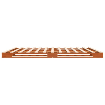 Letto Pallet Marrone Cera 180X200 Cm In Legno Massello Di Pino