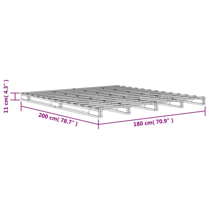 Letto Pallet Marrone Cera 180X200 Cm In Legno Massello Di Pino
