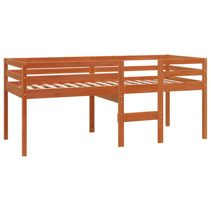 Letto A Soppalco Cera Legno Massello Di Pino