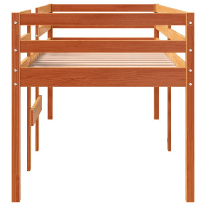 Letto A Soppalco Cera Legno Massello Di Pino