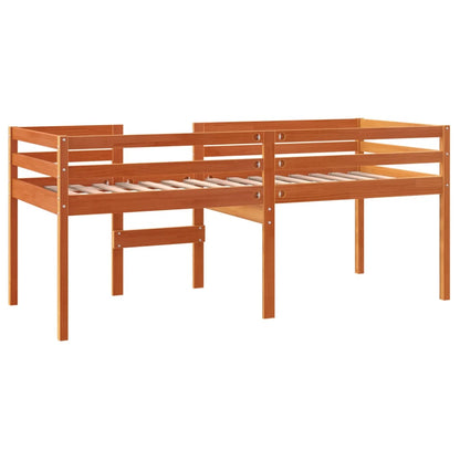 Letto A Soppalco Cera Legno Massello Di Pino