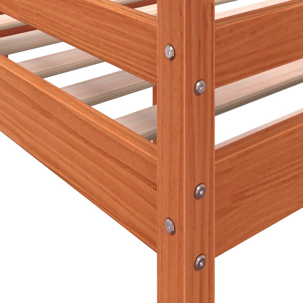 Letto A Soppalco Cera Legno Massello Di Pino