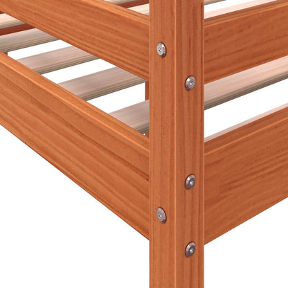 Letto A Soppalco Cera Legno Massello Di Pino