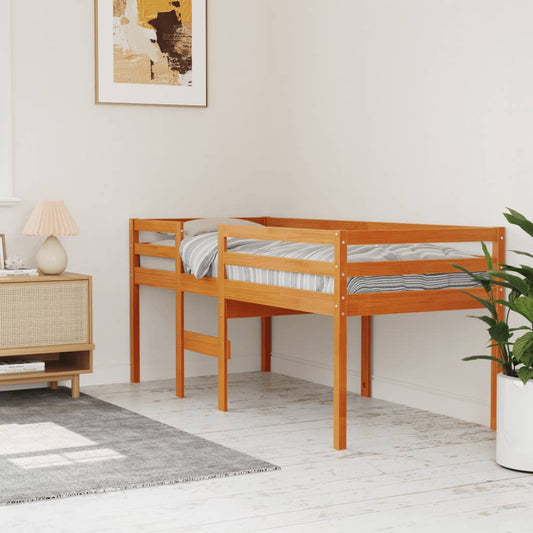 Letto A Soppalco Cera Legno Massello Di Pino