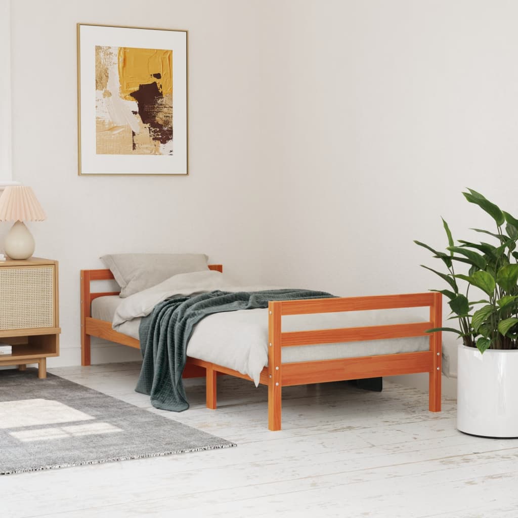 Letto Senza Materasso Cera Legno Di Pino