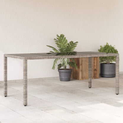 Tavolo Da Giardino Piano In 240X90X75Cm Polyrattan Grigio