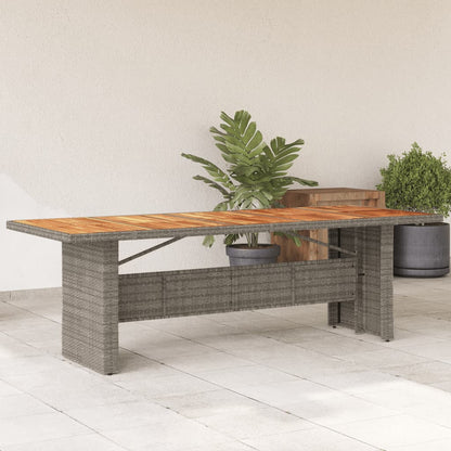 Tavolo Da Giardino Piano In 240X90X75Cm Polyrattan Grigio