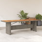 Tavolo Da Giardino Piano In 240X90X75Cm Polyrattan Grigio