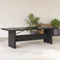 Tavolo Da Giardino Piano In Polyrattan Nero