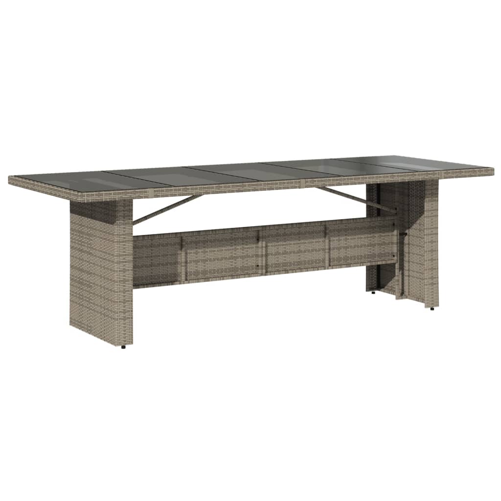 Tavolo Da Giardino Piano In 240X90X75Cm Polyrattan Grigio