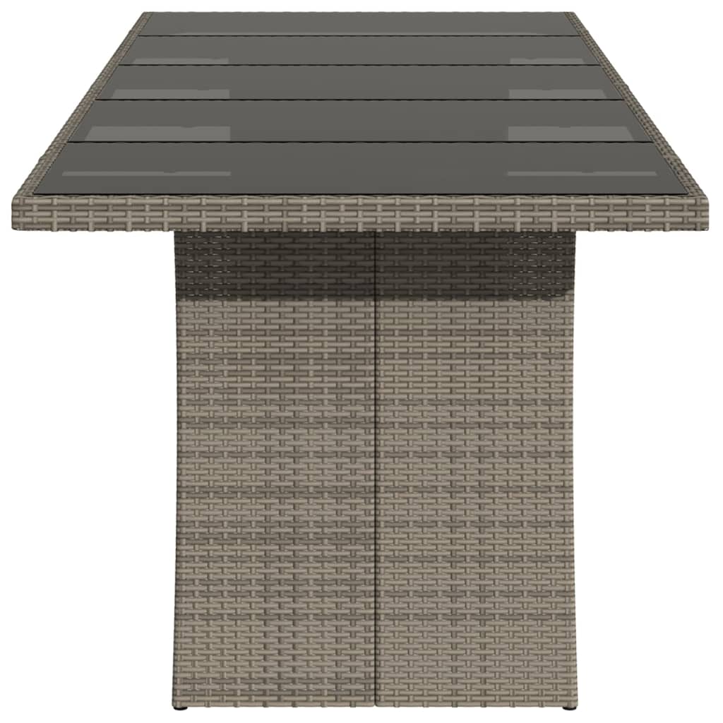 Tavolo Da Giardino Piano In 240X90X75Cm Polyrattan Grigio