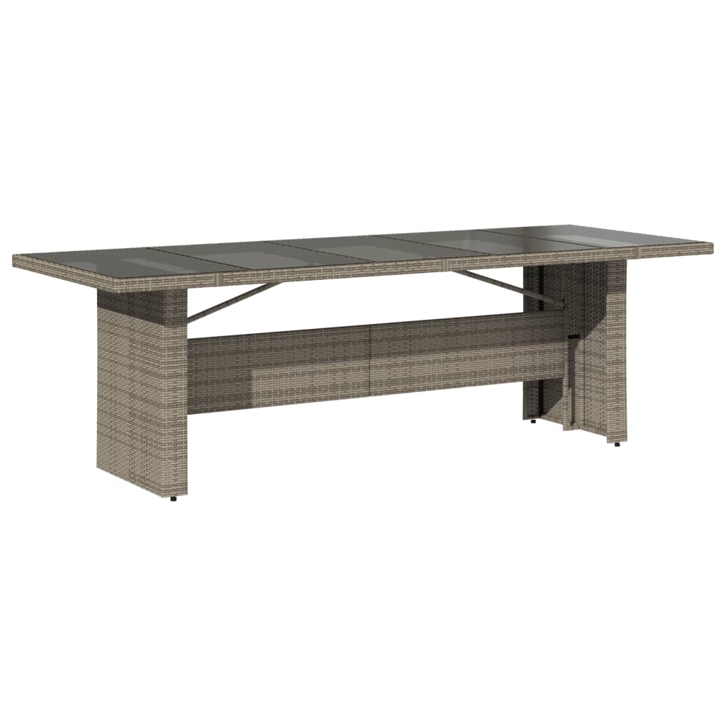 Tavolo Da Giardino Piano In 240X90X75Cm Polyrattan Grigio