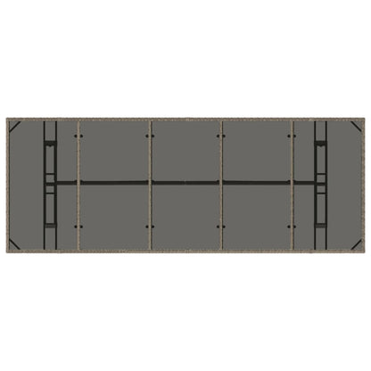 Tavolo Da Giardino Piano In 240X90X75Cm Polyrattan Grigio