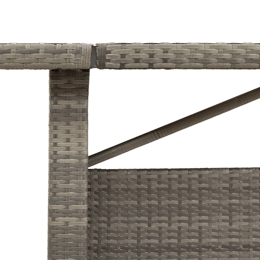 Tavolo Da Giardino Piano In 240X90X75Cm Polyrattan Grigio