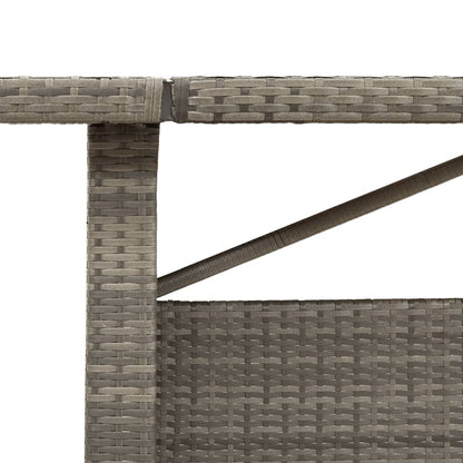 Tavolo Da Giardino Piano In 240X90X75Cm Polyrattan Grigio