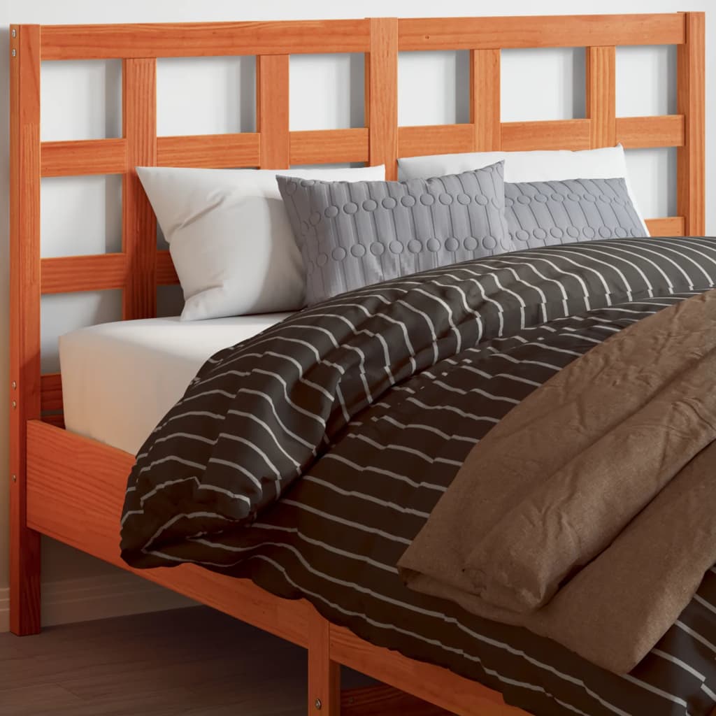 Testiera Per Letto Nera 80,5X4X100 Cm In Legno Massello Di Pino