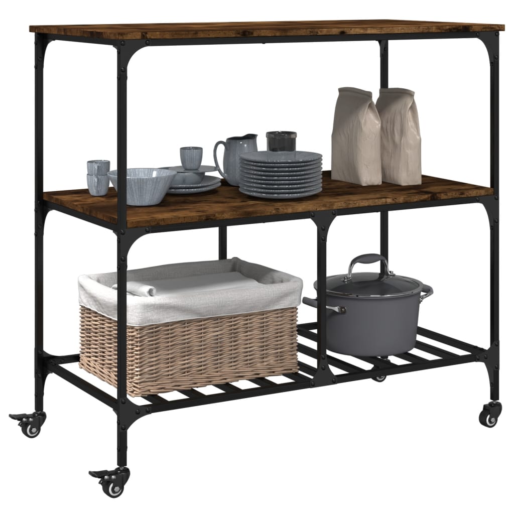 Carrello Da Cucina 100X50X95Cm In Legno Multistrato