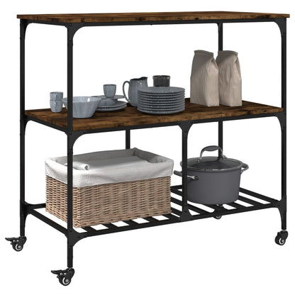 Carrello Da Cucina 100X50X95Cm In Legno Multistrato