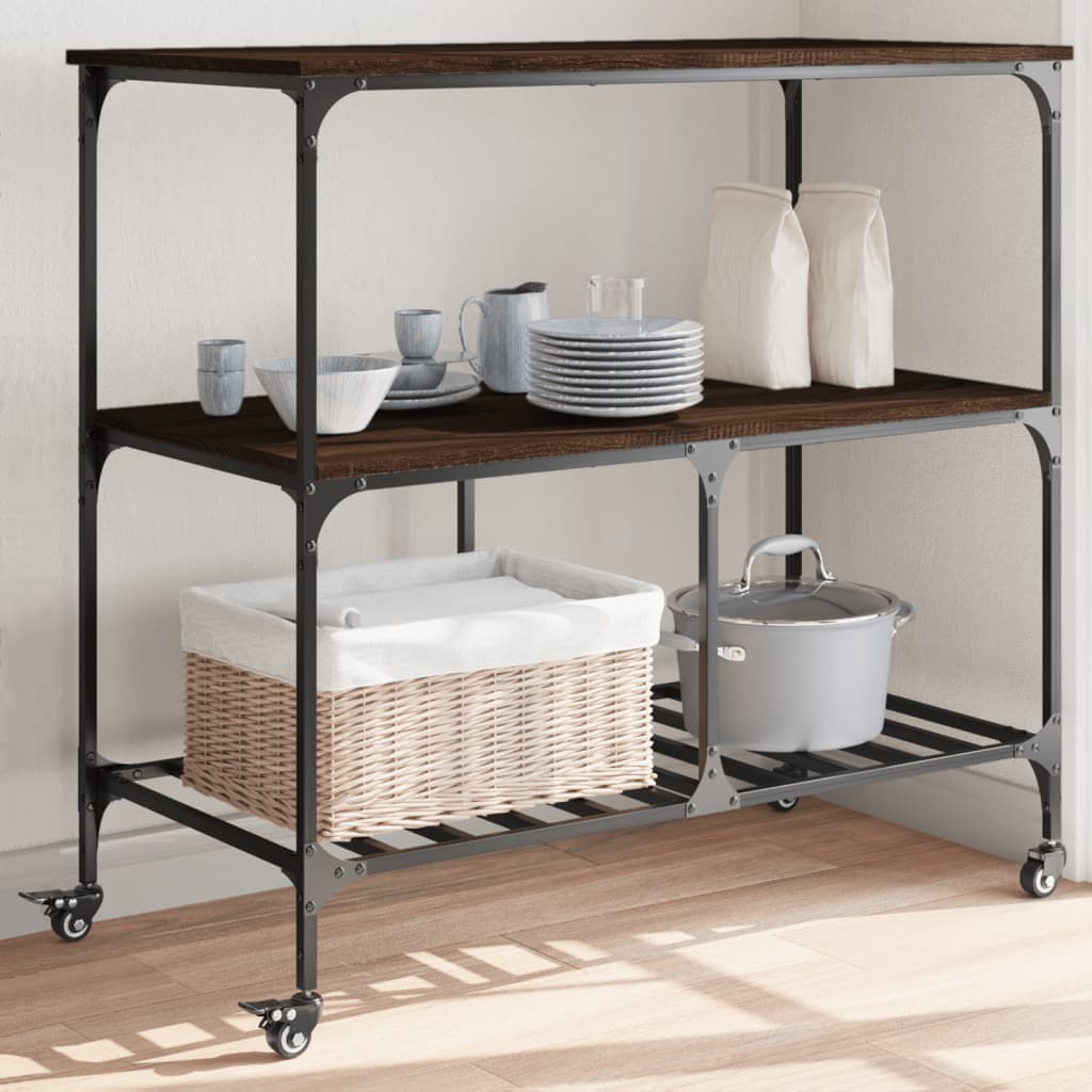 Carrello Da Cucina 100X50X95Cm In Legno Multistrato