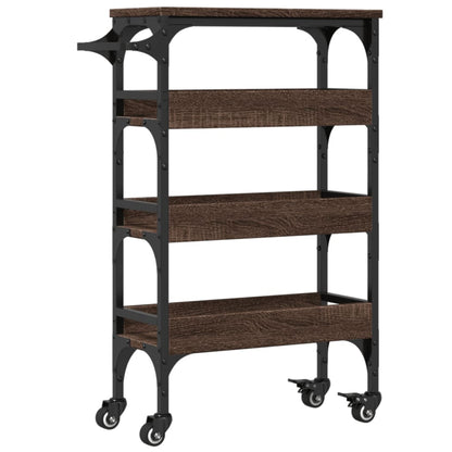 Carrello Cucina Rovere Marrone 53X20X76 Cm Legno Multistrato