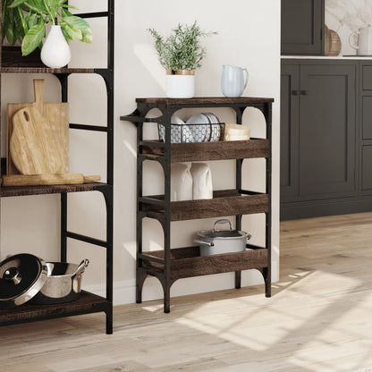 Carrello Cucina Rovere Marrone 53X20X76 Cm Legno Multistrato