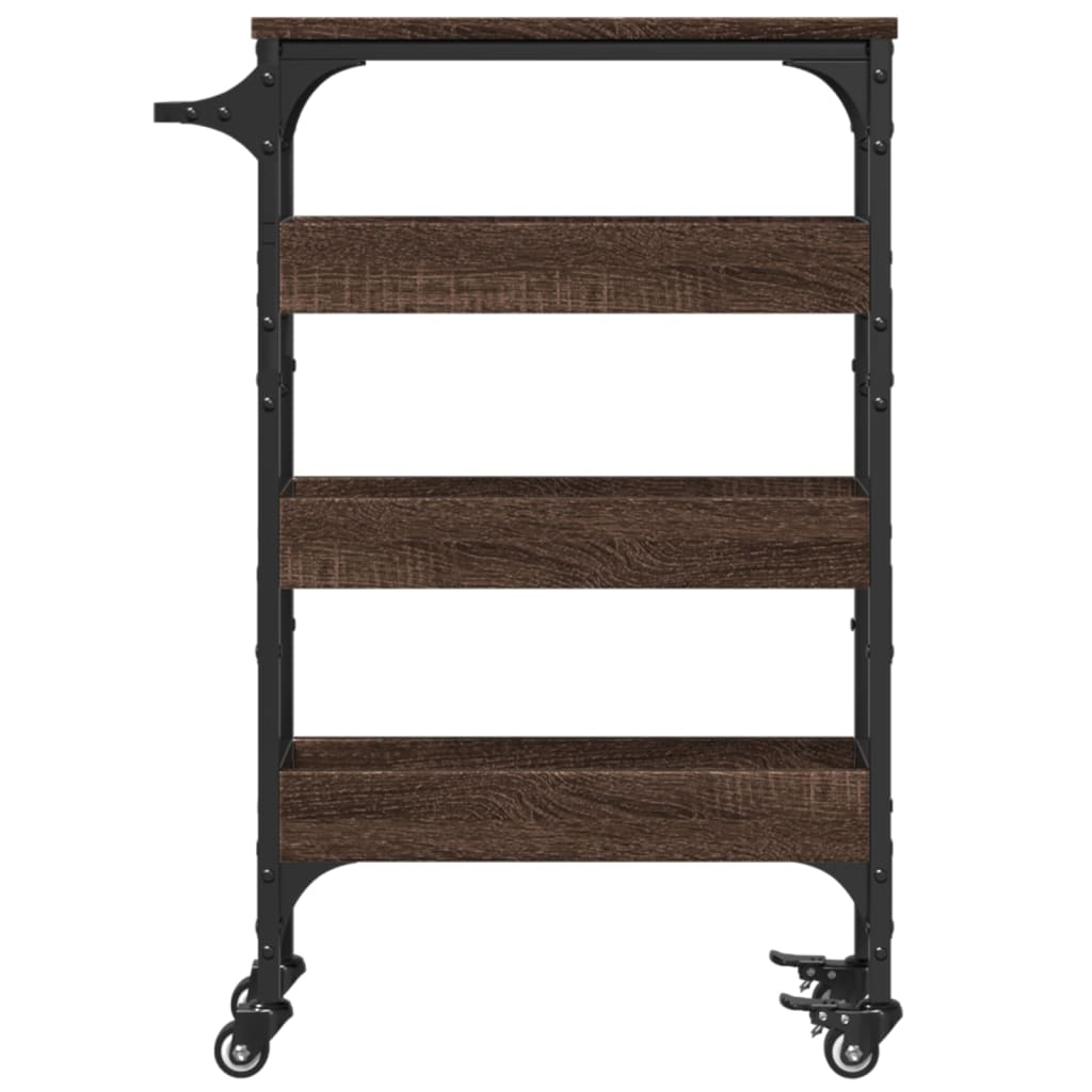 Carrello Cucina Rovere Marrone 53X20X76 Cm Legno Multistrato