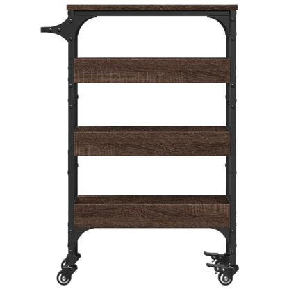 Carrello Cucina Rovere Marrone 53X20X76 Cm Legno Multistrato