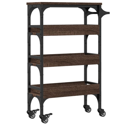 Carrello Cucina Rovere Marrone 53X20X76 Cm Legno Multistrato
