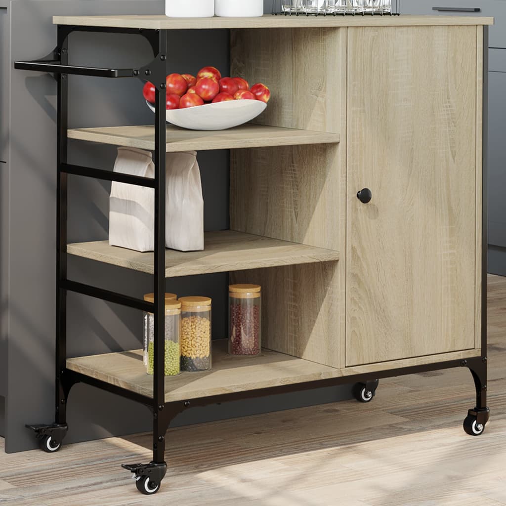 Carrello Da Cucina 87,5X38,5X84,5 Cm In Legno Multistrato