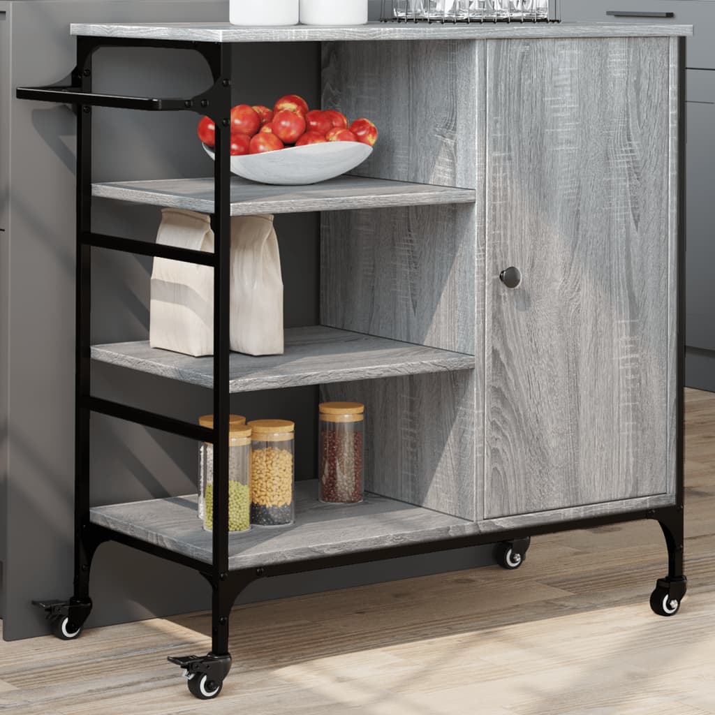 Carrello Da Cucina 87,5X38,5X84,5 Cm In Legno Multistrato