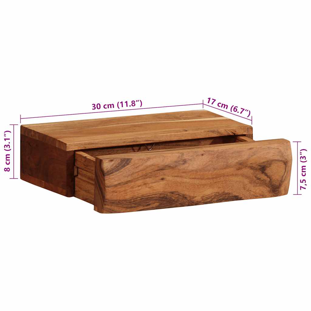 Mensole Da Parete 2 Pz In Legno Massello Di Acacia